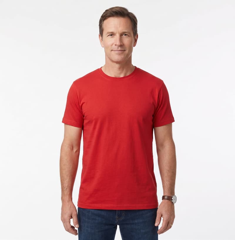 T-shirt rouge mixte personnalisé avec un texte de son choix