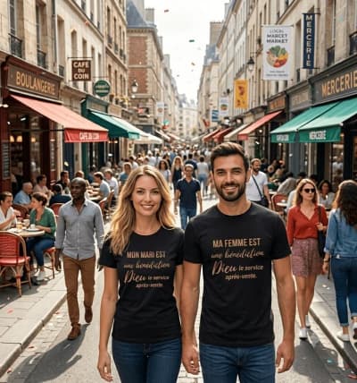 t shirt mixte personnalisable pour couple