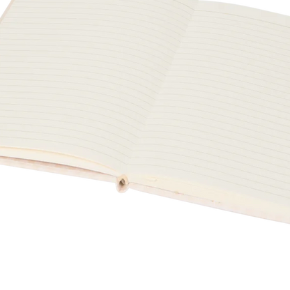 Carnet ouvert avec pages lignées assorties à la couverture 