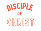 Logo textile Jôra style moderne et épuré avec l'inscription 'Disciple de Christ' en dégradé orange et rouge.