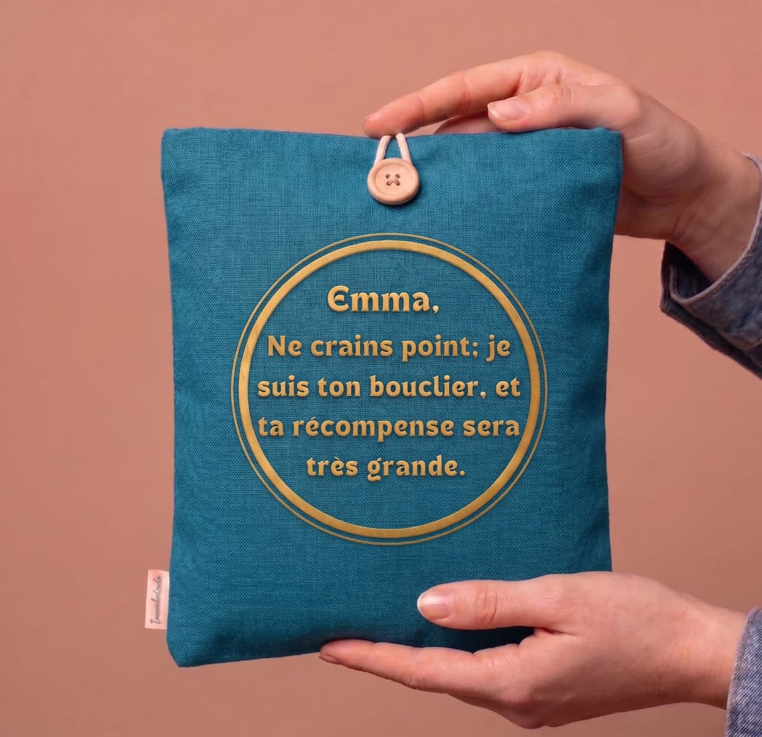 supebe pochette pour bible personnalisee avec un verset et votre prenom