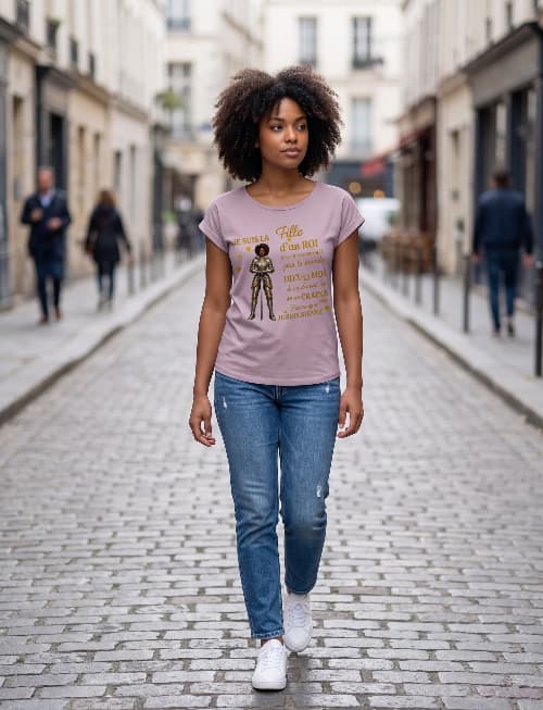 t shirt personnalisé fille du roi 