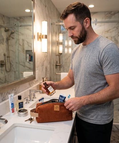 tyroiusse de toilette pour homme en velours cotele 